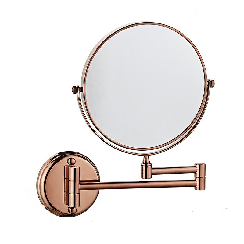 Dual-Sided Retractable Wall-Mounted Makeup Mirror - Self-Adhesive, No Drilling Required