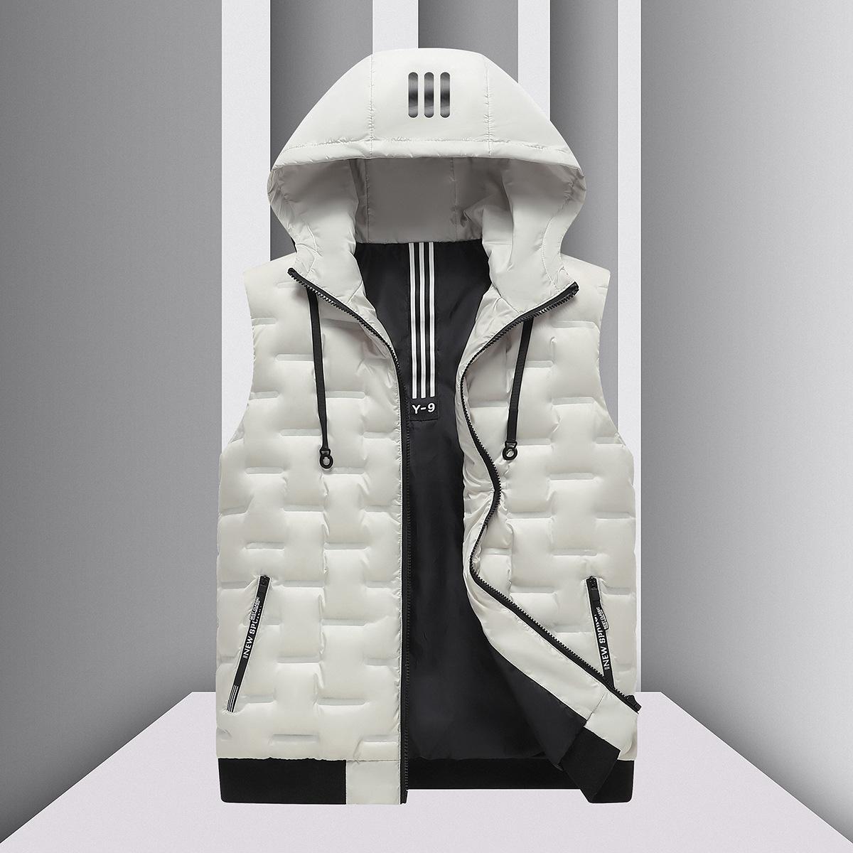 

Пуховик Большой жилет с капюшоном Теплый жилет Короткая легкая куртка без рукавов для внешнего ношения 7XL