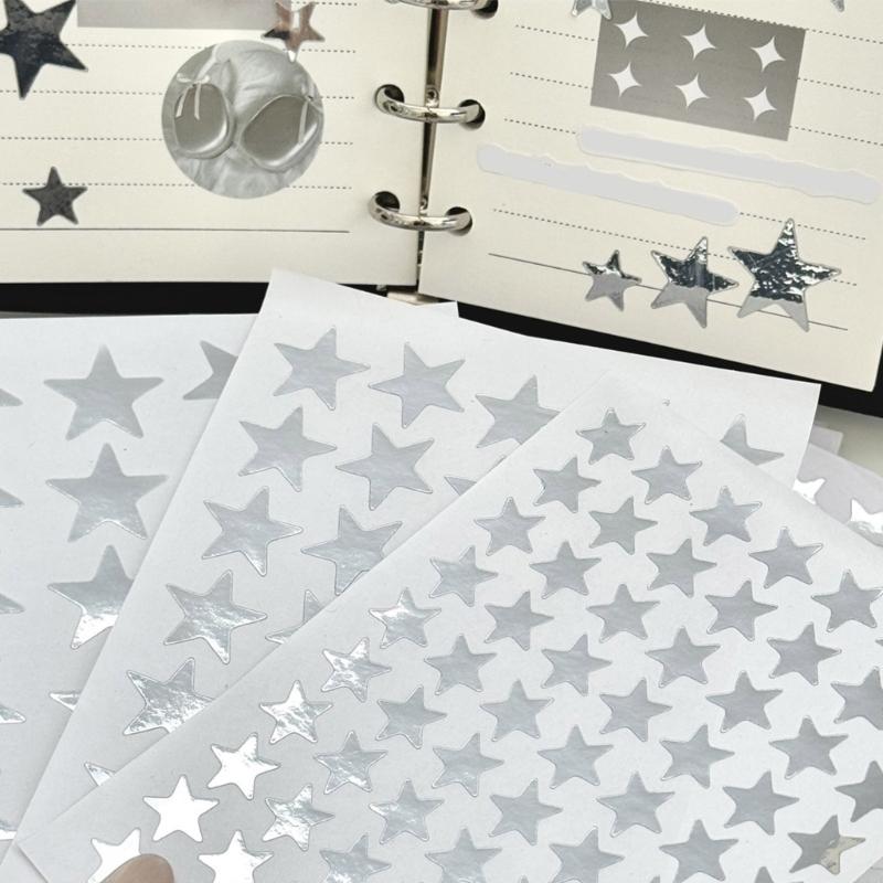 Glitzernde metallische Sternaufkleber Haftende Sternaufkleber Etiketten für Scrapbooking Geschenkpapier Journal Kinder Motivationsaufkleber