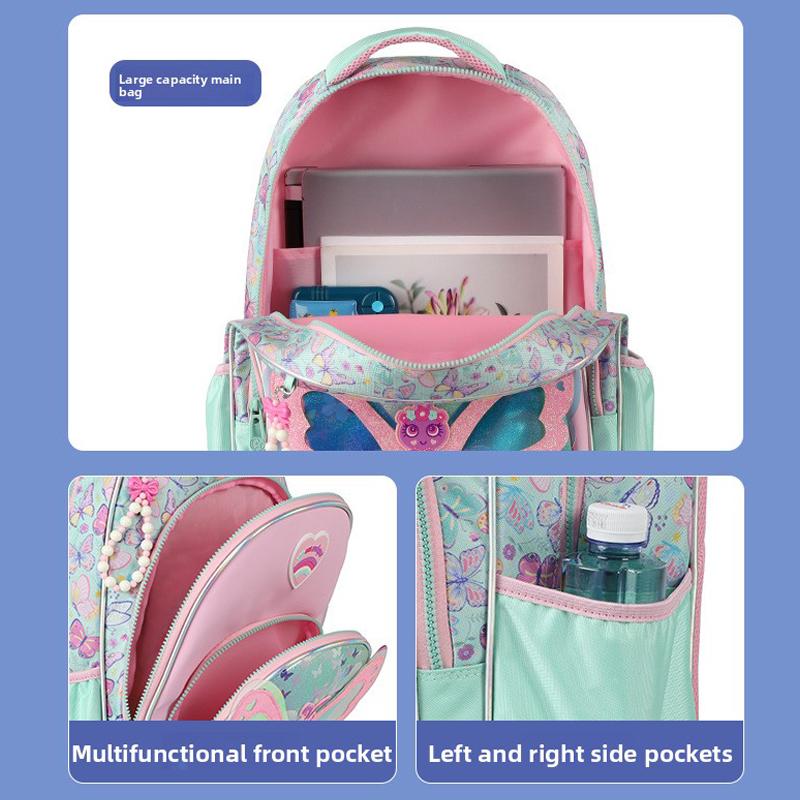 Zaini Scolastici per Bambine Set Borsa Scolastica con Borsa Pranzo Astuccio Zaino per Studenti Elementari Borsa Libri Carina