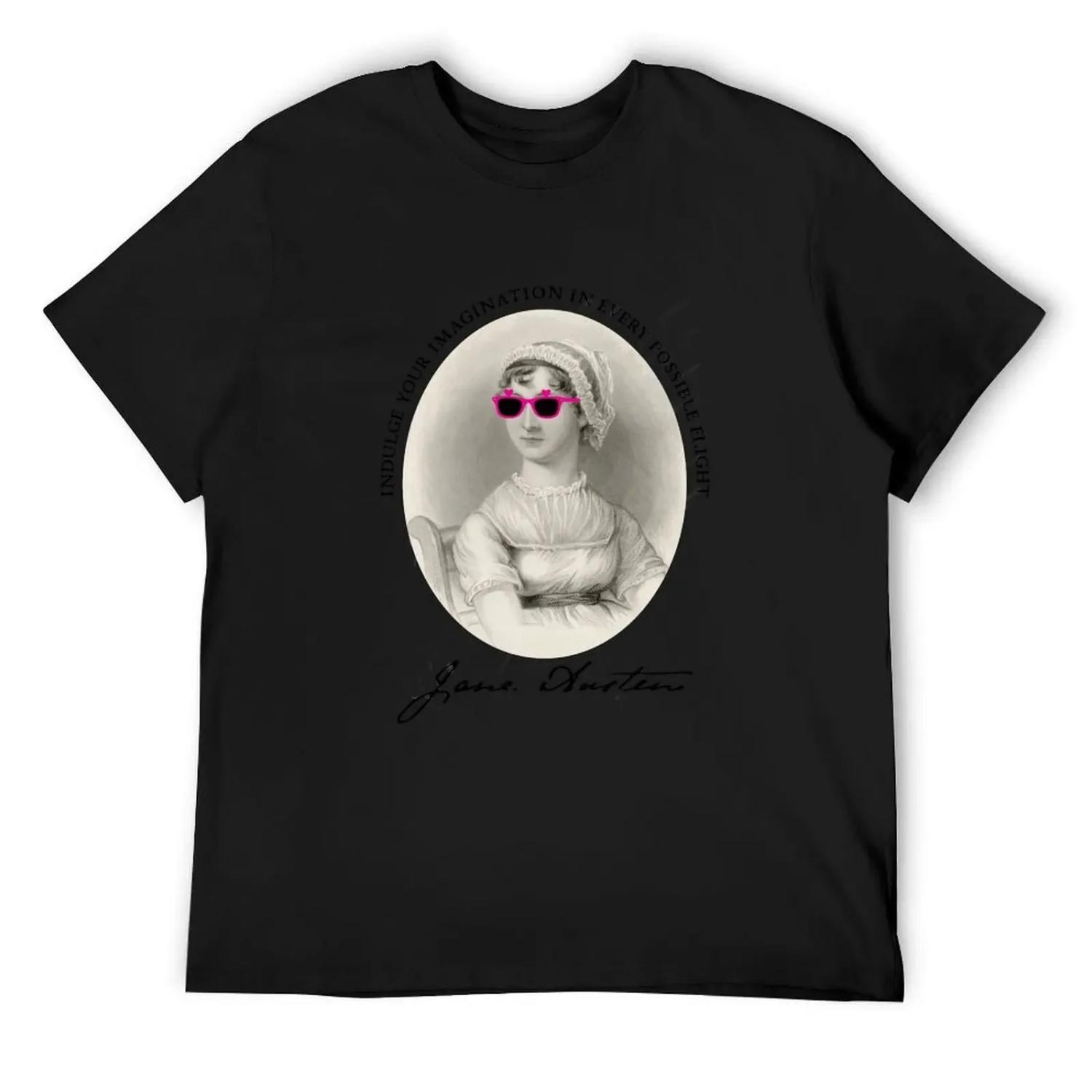Jane Austen Quote Portrait Pink T-Shirt Aesthetic clothing quick-drying cute tops Short sleeve tee men S