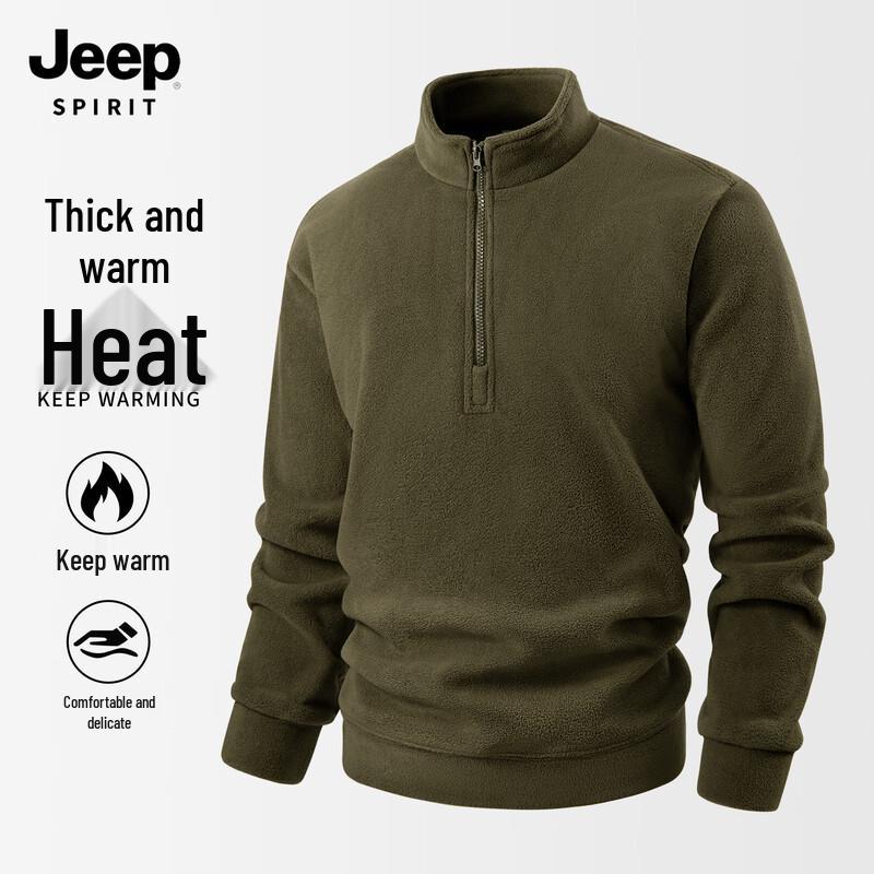 

Мужской флисовый пуловер JEEP SPIRIT на молнии до половины, осень/зима 2025 2XL