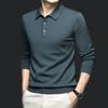 High-end Men's Sweater Long Sleeve Lapels Leisure Business Joker Solid Color Sweater Men