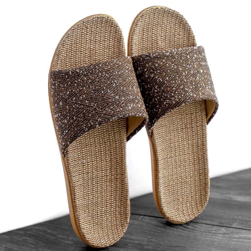 

Uerkang новые домашние прохладные тапочки, домашние комнатные нескользящие льняные тапочки, мужские и женские тапочки, прямые продажи Male: 44-45 (positive size)