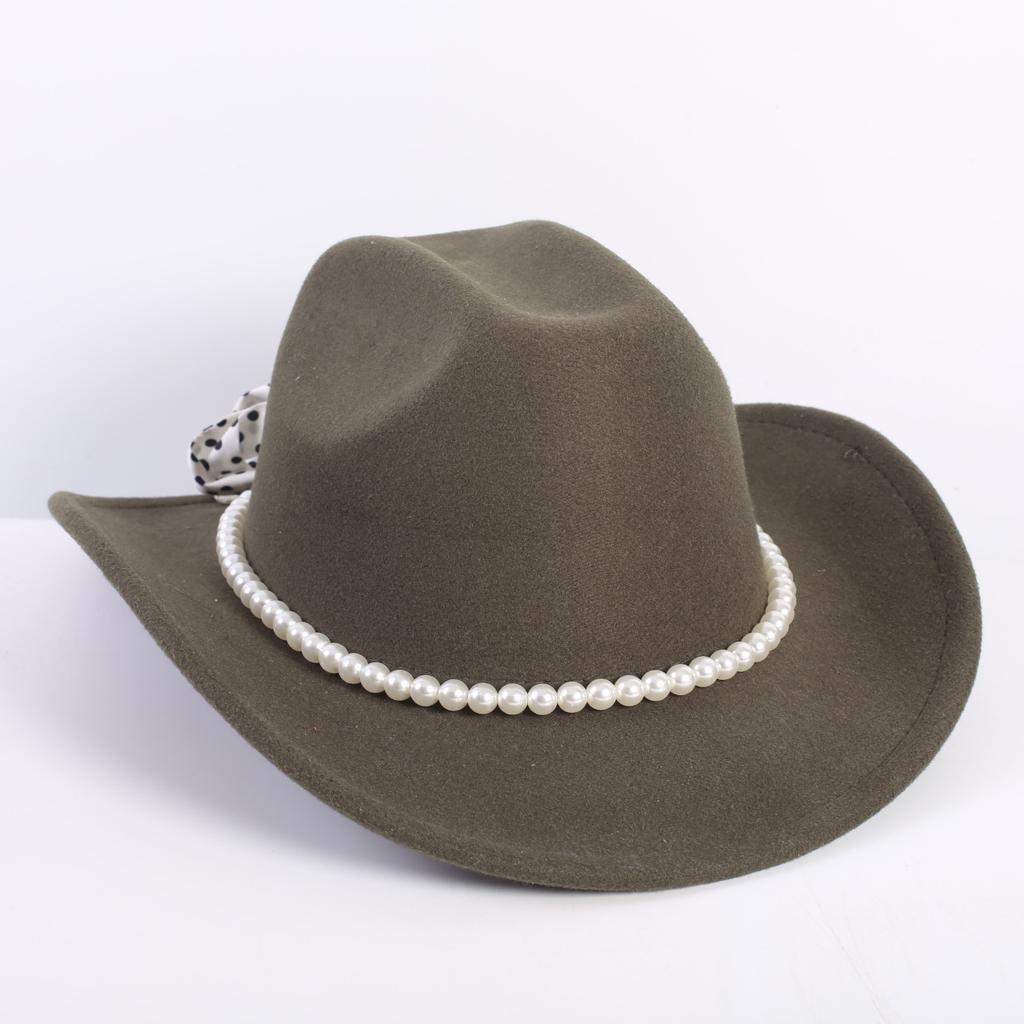 Beliebte europäische und amerikanische Mode OL-Stil einfarbiger Cowboyhut Herren und Damen High-End Zylinder Jazzhut Filzhut