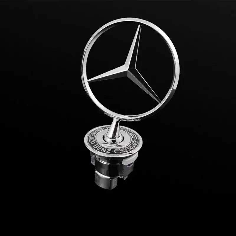 ZZX Car Bonnet Label Badge 3D Star Zinc Alloy Car Front Hood Emblem Mercedes Benz W203 W204 W205 W206 W212 W213 W222 W223 E300 1 PC1