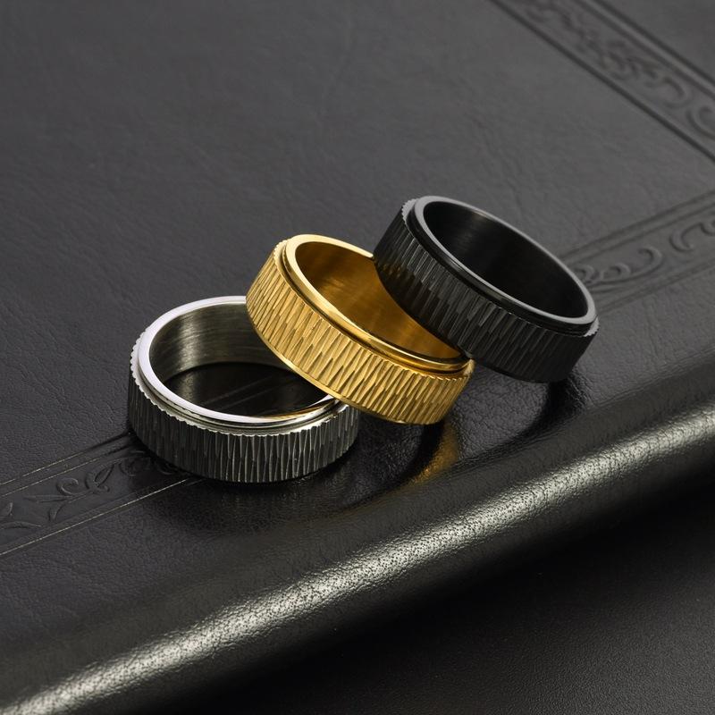 8mm New Fashion Stainless Steel Rotatable Ring for Men