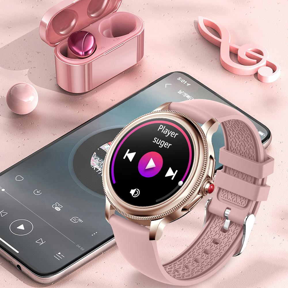Digitale Damen Handgelenk Smartwatch Bluetooth Anruf Fitness Gesundheitsmonitor Weiblich Sport Wasserdicht Smartwatch Für Android Telefon