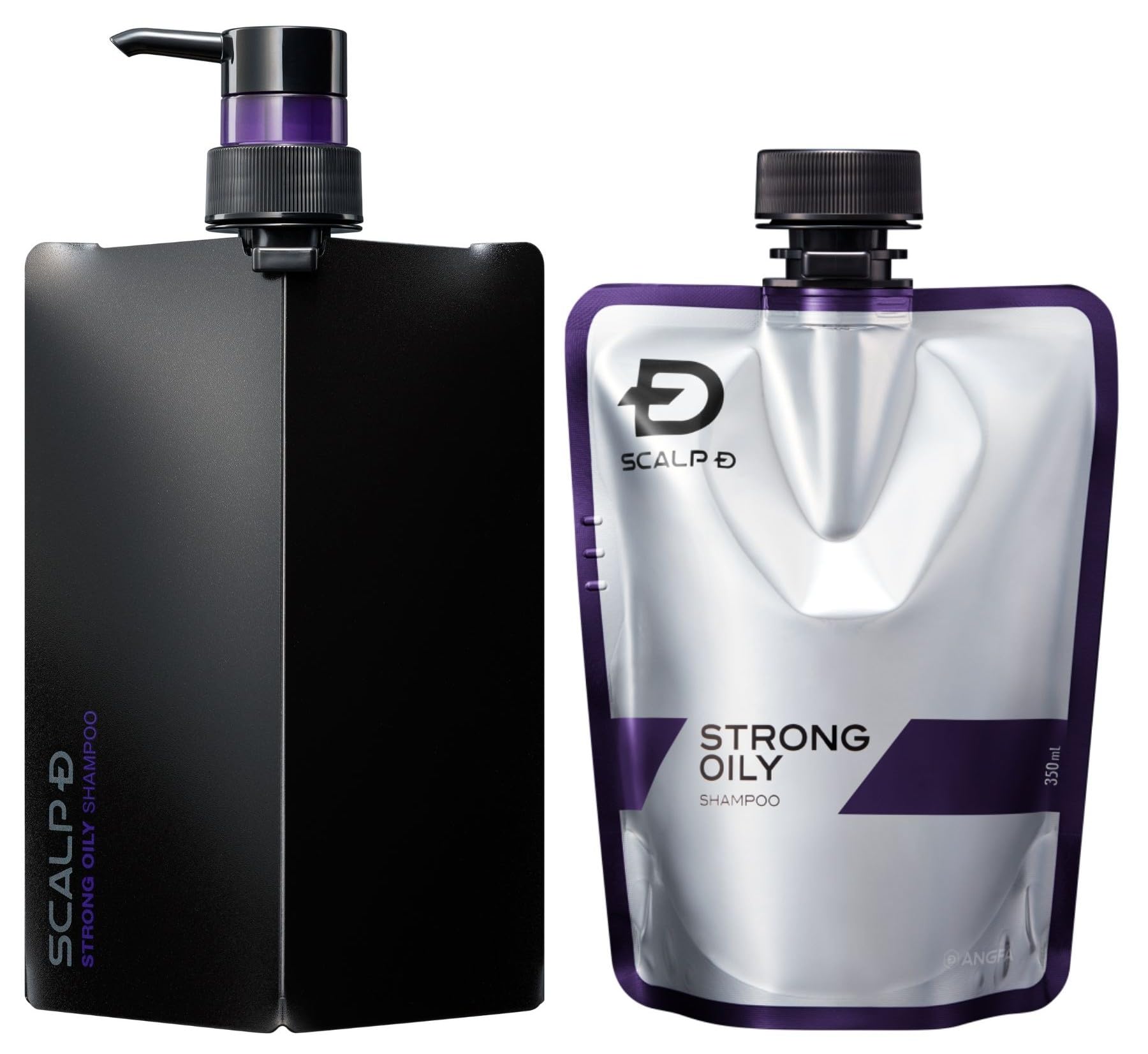 Шампунь Scalp D для мужчин, с держателем + сменный блок, Сильный шампунь для жирной кожи, Набор из 2 предметов, Для очень жирной кожи, Придает объем, Без силикона, Квази-препарат, Anfa