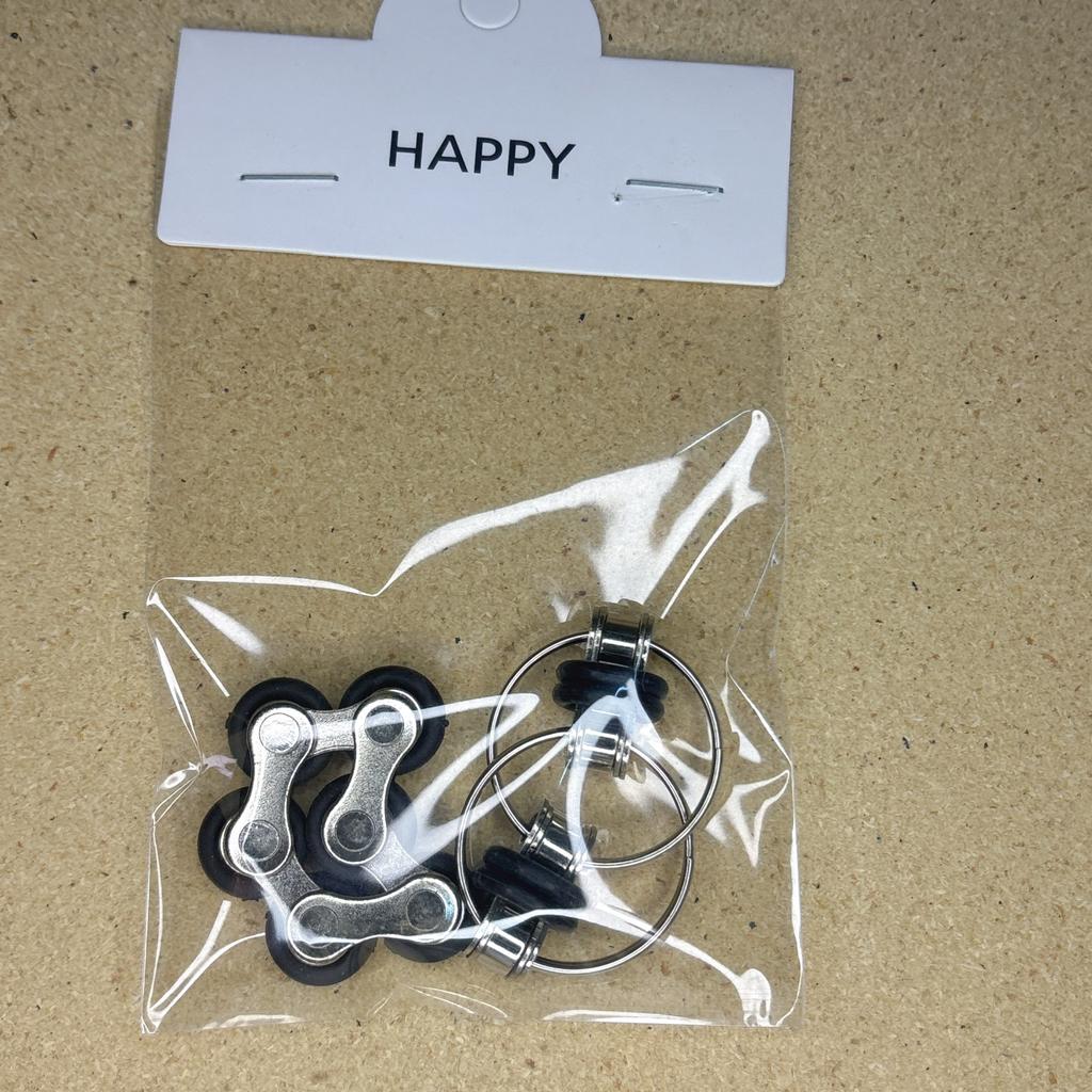 Bike Chain Fidget Toys Set - Six Roller Chain & Key Flippy Chain Novelty Stress Relief Toys for Pressure Relief Autism ADHD ADD