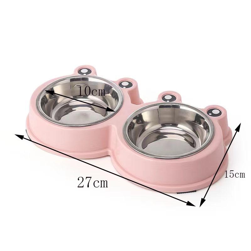 Cat & Dog Dual-Purpose Cartoon Frog Bowls - Anti-Tip Food & Water Bowls