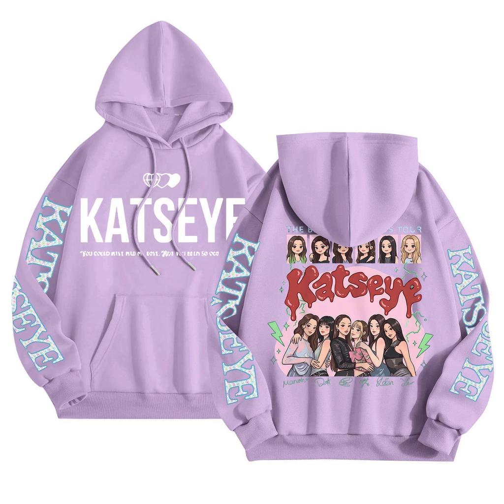 Unisex Mode Leichter Langarm-Pullover mit Taschen Bedruckter Hoodie