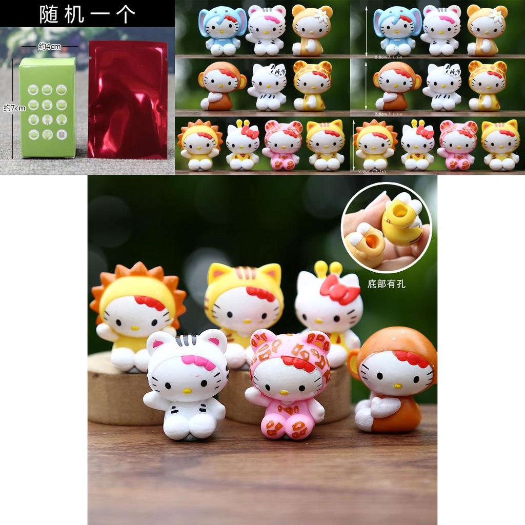 10pcs Creative Animal Design Hello Kitty Pen Cap Set For Desk Decor And Gift