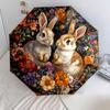 1 PC Automatic Folding Umbrella - Flowers and Animals Pattern, Portable & Foldable Design with 8 Ribs, Christmas Birthday Gifts