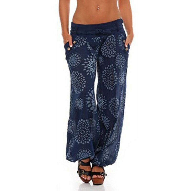 Boho Womens Aladdin Harem Yoga Pants With Elastic Waist And Loose Fit**