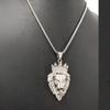 AAA CZ Crown Lion King Pendant Gold Silver Plated Punk Hip Hop Animal Lion Lion Head Men's Stainless Titanium Steel Necklace