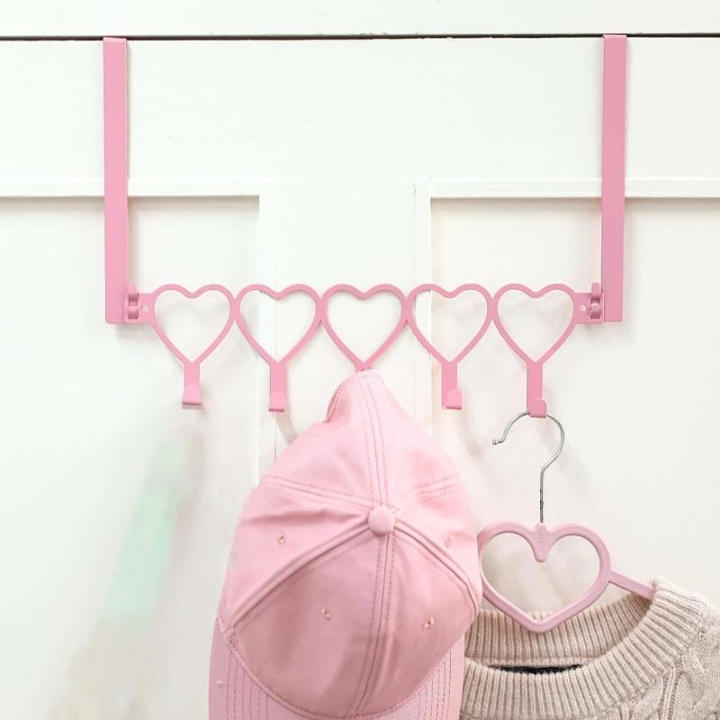 Metall Über Tür Haken für Handtuch Hut Kleidung Wandmontage Handtuchhalter mit 5 Haken für Schlafzimmer Badezimmer