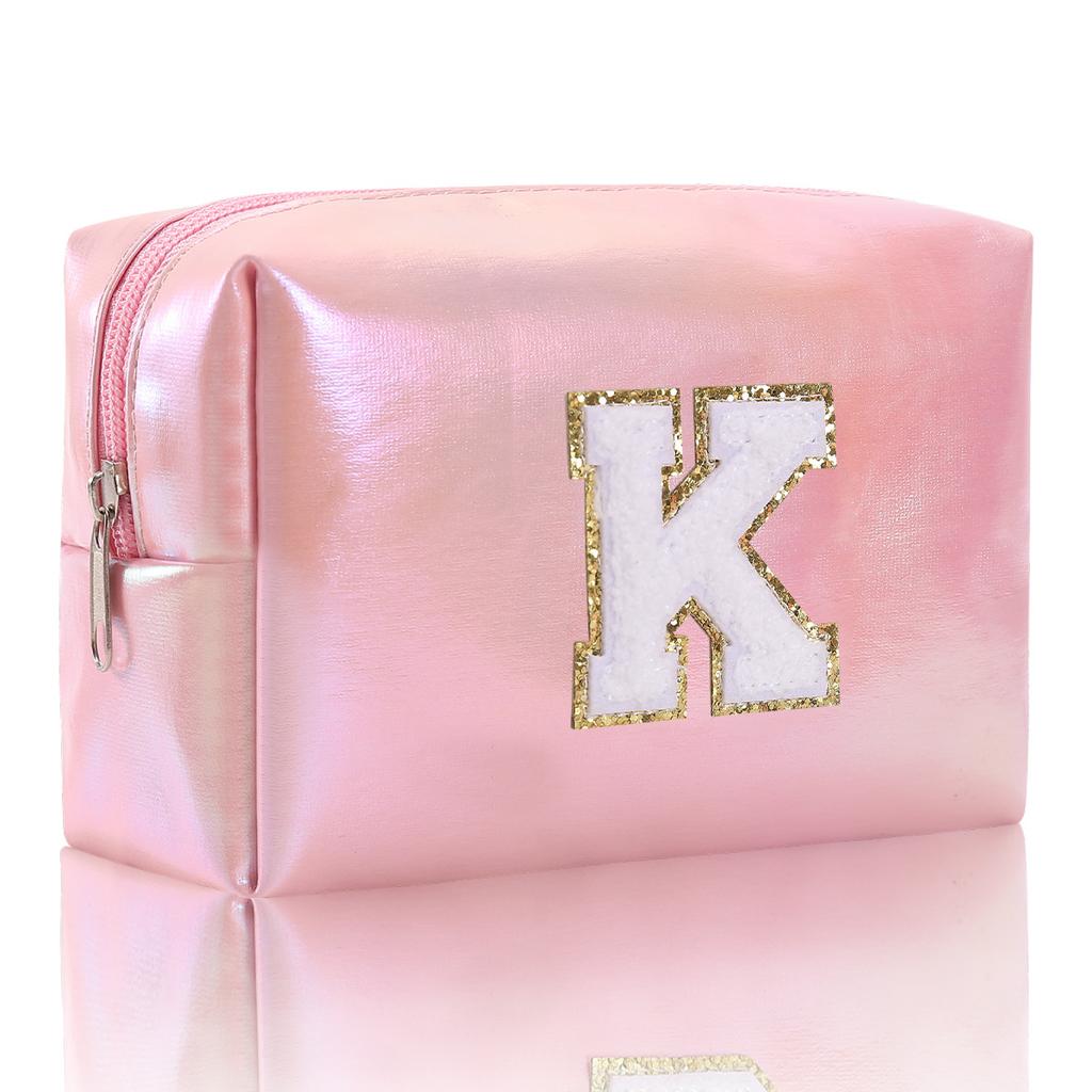 Octagon Bag Embroidery Alphabet Makeup Bag Large Capacity Toiletry Bag Travel Storage Bag Clutch Bag