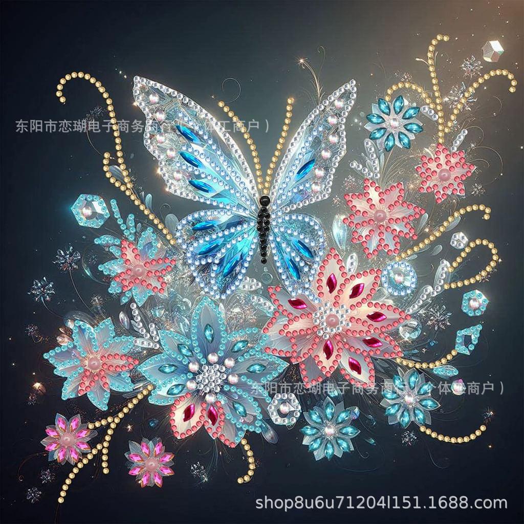 Schmetterlingsförmiges Diamantgemälde in großer Größe mit leuchtenden Diamanten, dekoratives Gemälde, Explosionsmotiv