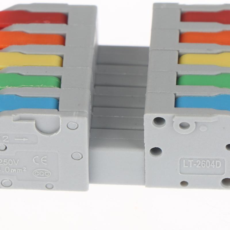 2/4 Pezzi Morsettiera a Innesto per Connettori a Capocorda Mini Connettori Rapidi per Fili Connettori Elettrici Universali Compatti