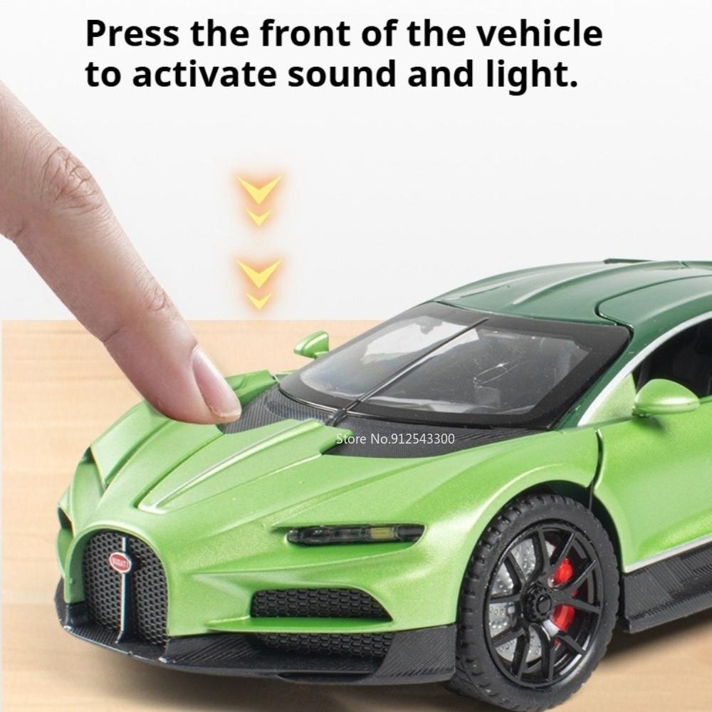 1:24 Tourbillon Atlantic Sports Car Model Toy Sound Light Pull Back Doors Opened Cars Models Toys Desktop Ornaments for Boys