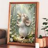Relaxing DIY Pearl Painting Kit Framed with Cute Mouse and Daisy Design 5D Sparkling Bead Canvas Craft for Girls Bedroom Decor Art Gift