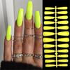 24Pcs/Set Matte Manicure Extension False Nails Nail Tips Coffin Fake Nail Ballerina Nail