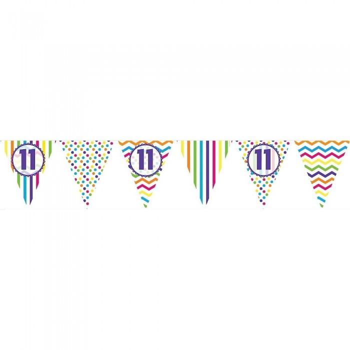 Creative Party Paper Pennant 11th Birthday Banner