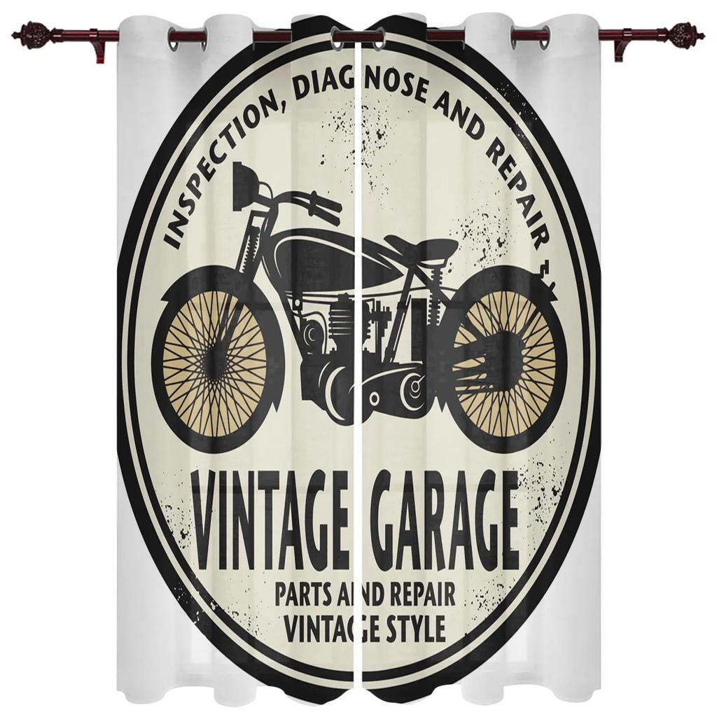 Retro Nowy Jork Motocykl Zasłona Okienna Do Salonu Sypialni Dekoracja Domu Kuchnia Na Rolety Okienne Cortinas Zasłony 2 Panele