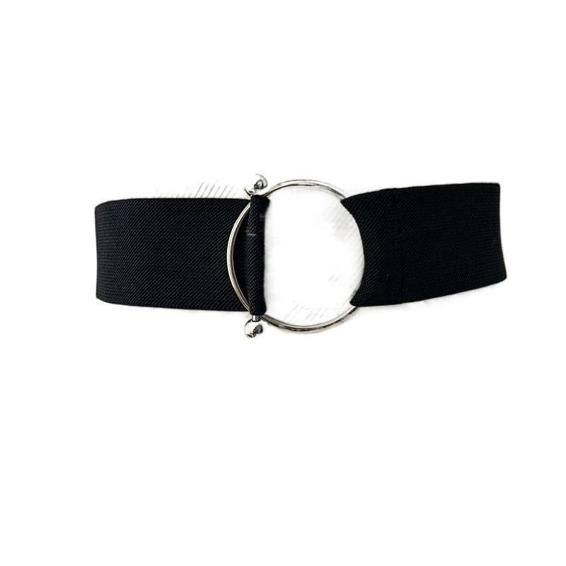 Adjustable Chic 4cm Decorative Waist Belt With Gold Round Buckle For Womens Fashion