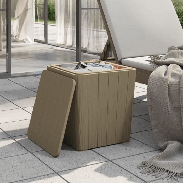 VidaXL Table de jardin avec couvercle amovible marron polypropylène 364153