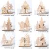 Christmas Decoration Wood Slices with Stand Christmas Wooden Tree/Elk Deer Crafts for DIY Christmas Ornaments Kids Gifts