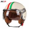 BLD Electric Motorcycle Helmet Semi-covered Semi-helmet Men Women's Four-season Universal Retro Riding