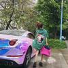 1PCS 50*135cm Colorful Electro Coating Pink/Blue Glossy Car Body Film Color Changing Interior Styling Vinly Wrap Laptop Mobile