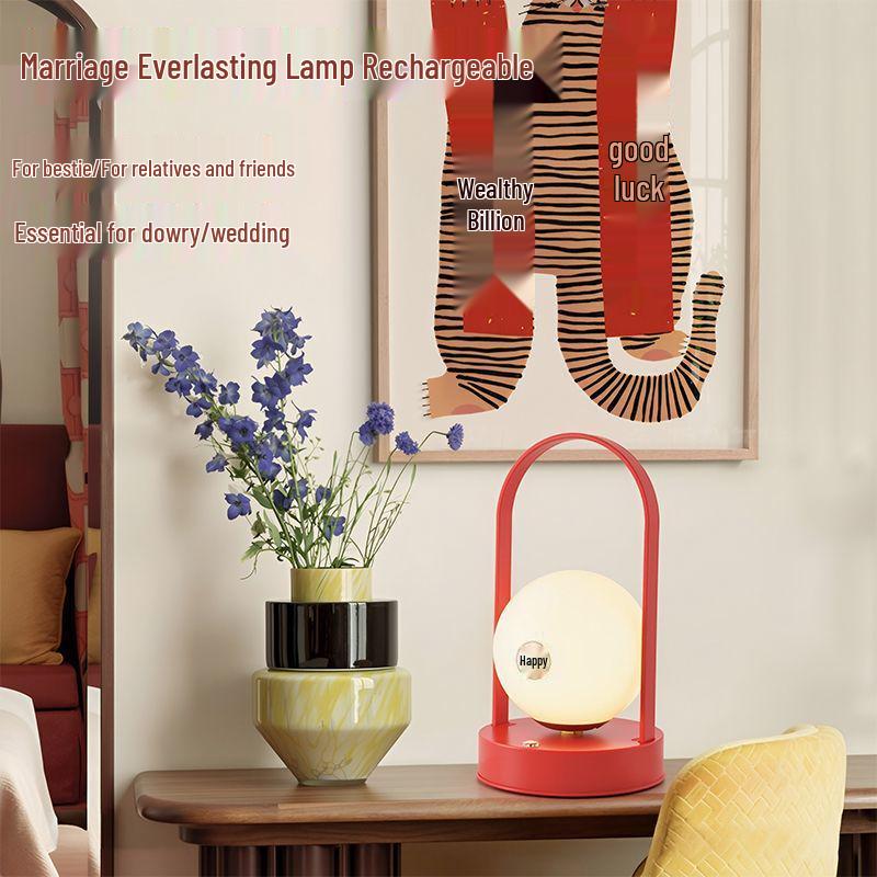 French Country 5W Red LED Bedside Light – Wedding Gift for Bride