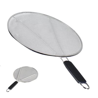 Stainless Steel Anti Oil Splash Cover 29cm/33cm Fine Mesh Splatter Screen Guard Protector Oil Residues Filter Kitchen Gadgets
