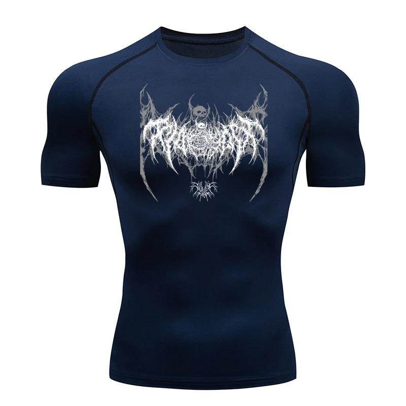 Compression Shirt for Men Fitness Gym Sport Running T-Shirt Rashgard High Elasticity Tops Tee Quick Dry Short Sleeve Elastic Tight