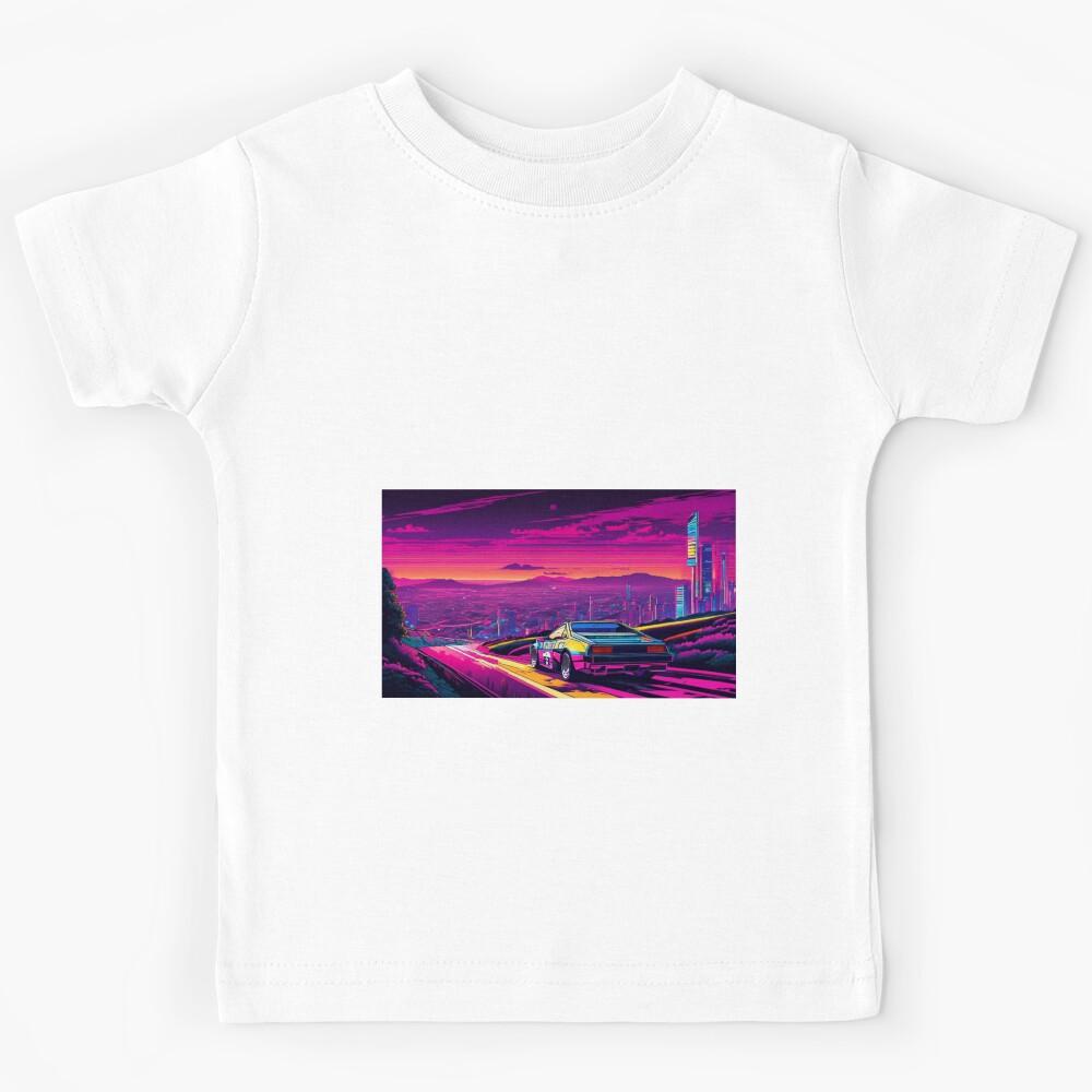 Future Wheels: A Glimpse of Futuristic Cars in the Urban Jungl Kids T-Shirt 140