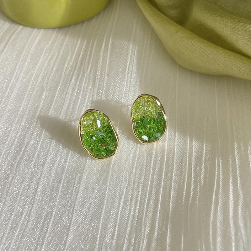 Mori Butterfly Flower Green Earrings Temperament Versatile Stud Earrings Personality Sweet Small Fresh Earrings