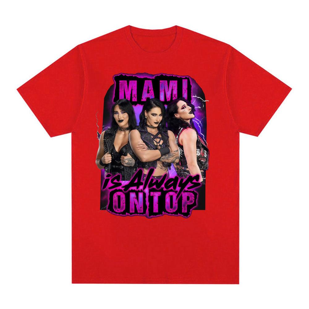 Rhea Ripley Mami Wrestling Wrestler Graphic T Shirt Unisex Women Fashion Retro Short Sleeve T-shirt Summer Pure Cotton Loose Tshirt S