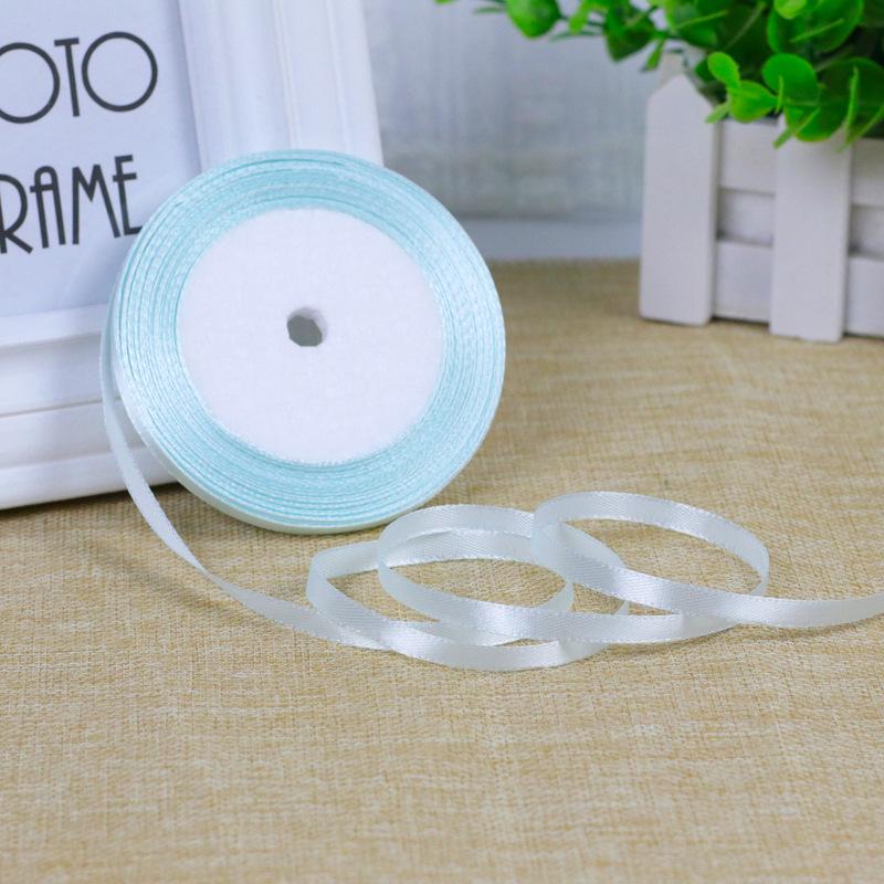 0,6 cm Vit Satinrosband för DIY Tårtdekoration