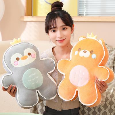 Super Cute Gingerbread Man Plush Toy Throw Pillow Cute Dinosaur Bear Penguin Animal Biscuit Doll Pillow