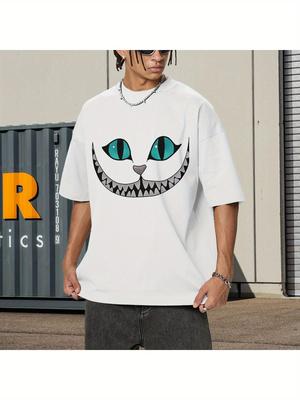 Disney Alice In Wonderland Cheshire Cat Smile Print T Shirt Men Women Casual Short Sleeve O Neck Cotton Tee Tops