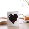 Romantic 11 Oz Color-changing Heart Ceramic Cup Heat-resistant Minimalist Style Coffee Mug Coffee Mug White Tea Mug Couple