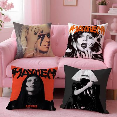 L-Lady SINGER G-gaga Pillow Case Pattern Printing Pillowcase Living Room Sofa Cushion Cover Bedroom Room Decor