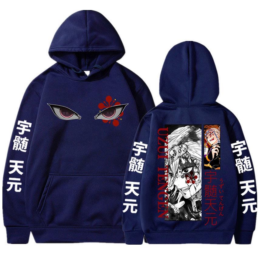 Anime Demon Slayer Uzui Tengen Eyes Graphic Hoodies For Men Women Sweatshirts Harajuku Long Sleeves Fleece Oversized Streetwear
