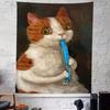 Funny Fashion Dog Cat Art Tapestry Decoration Bedroom Dormitory Background Cloth Holiday Home Party Living Room Club Tapestry