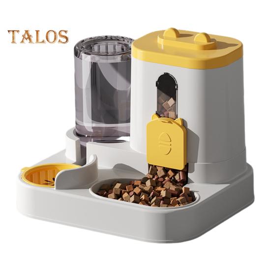 2-in-1-Futter- und Wasserspender für Haustiere, automatisches Trockenfutter- und Wasserspender-Set für kleine und mittelgroße Katzen und Hunde