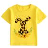 T-shirt per bambini Top Estate Stampa di cartoni animati Arcobaleno puro Moda a maniche corte Coniglio Simpatico Top multicolore di vendita caldo