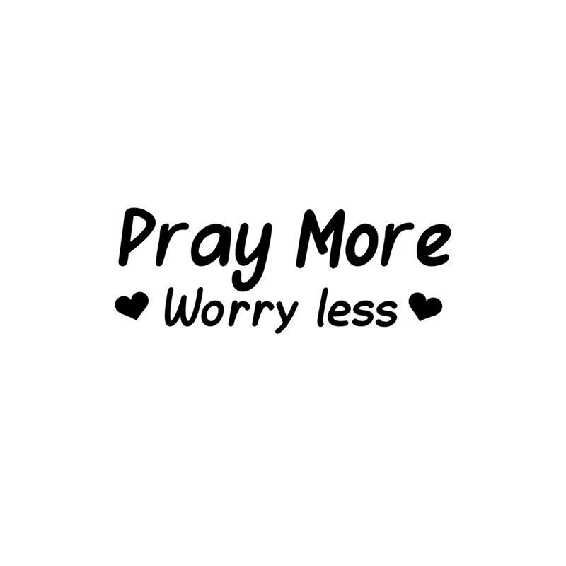 Pray Worry Less Mirror Decal, Car Decals For Women, Faith Mirror Decal, Cute Vinyl Decal, Christian Car Mirror Decal, Religious